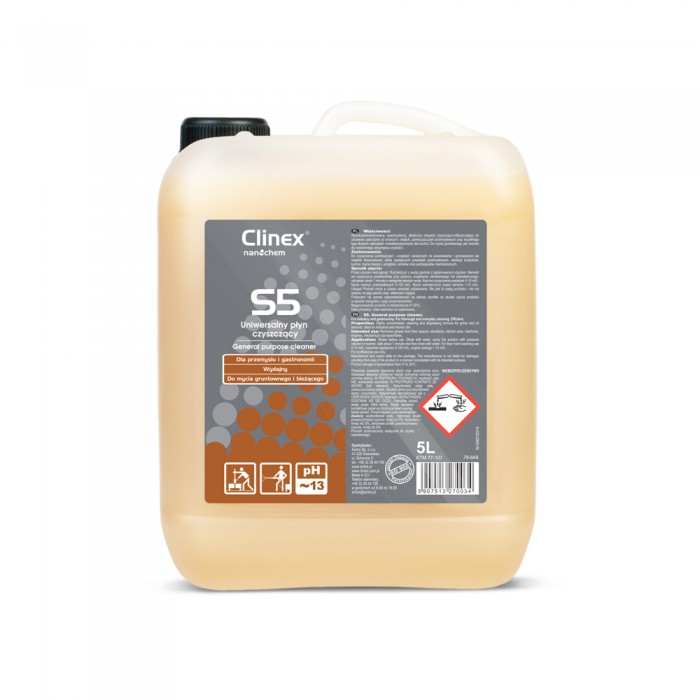 Clinex S5, γενικής χρήσης καθαριστικό και απολιπαντικό, 5L