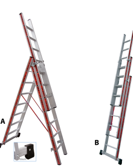 ΣΚΑΛΑ AΛΟΥΜΙΝΙΟΥ ΠΤΥΣΣΟΜΕΝΗ ΤΡΙΩΝ ΤΕΜΑΧΙΩΝ ΜΕΤΑΤΡΕΠΟΜΕΝΗ ΣΕ ΜΟΝΗ ΚΑΙ ΔΙΠΛΗ